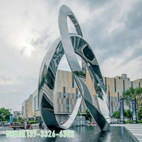 扭转不锈钢亮光圆环雕塑 亳州圆环金属雕塑厂